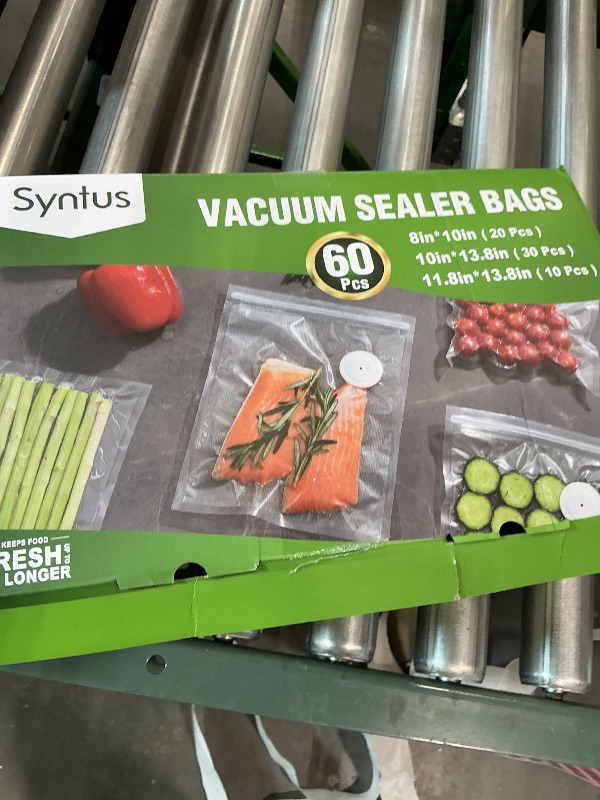 Photo 1 of [2025 Upgraded] Syntus Vacuum Sealer Bags for Food, 60 Pcs (S+M+L) 8" x 10" and 10" x 13.8" and 11.8" x 13.8" Food Storage Bags for Sous Vide Cooking Microwave Heating, Air Valve Zipper Bags