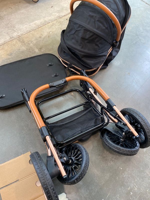 Photo 1 of *Missing Parts*Blahoo Baby Stroller for Newborn, 2 in1 High Landscape Stroller, Foldable Aluminum Alloy Pushchair with Adjustable Backrest.Adjustable Awning, Variable Seat and Recliner?Coffee