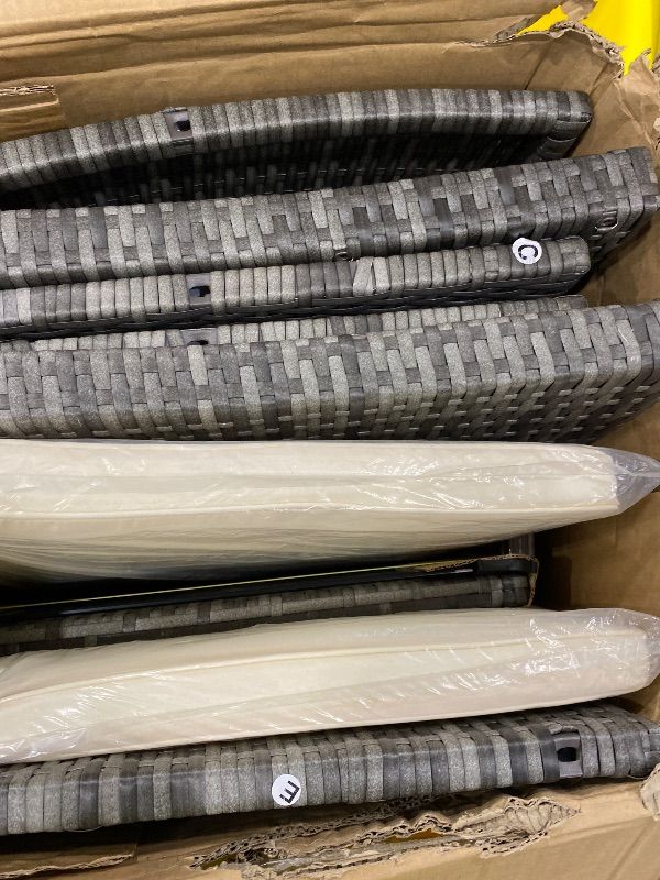 Photo 1 of *PARTIAL SET*
Patio Ratten Set Outdoor Furniture Set Wicker Conversation Set with Cushions and Tempered Glass Tabletop,Beige