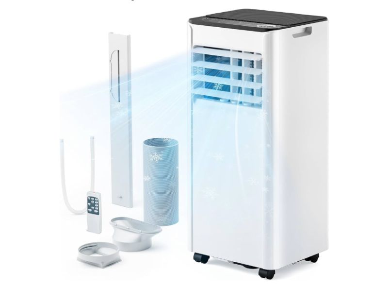 Photo 1 of Amazon Basics 3-In-1 Portable Air Conditioner, 12000 BTU (ASHRAE), Cools Up to 550 Sqf, Portable AC with Cool/Dry (Dehumidifier)/Fan-Only Functions, Auto Mode, Sleep Mode, Timer, White