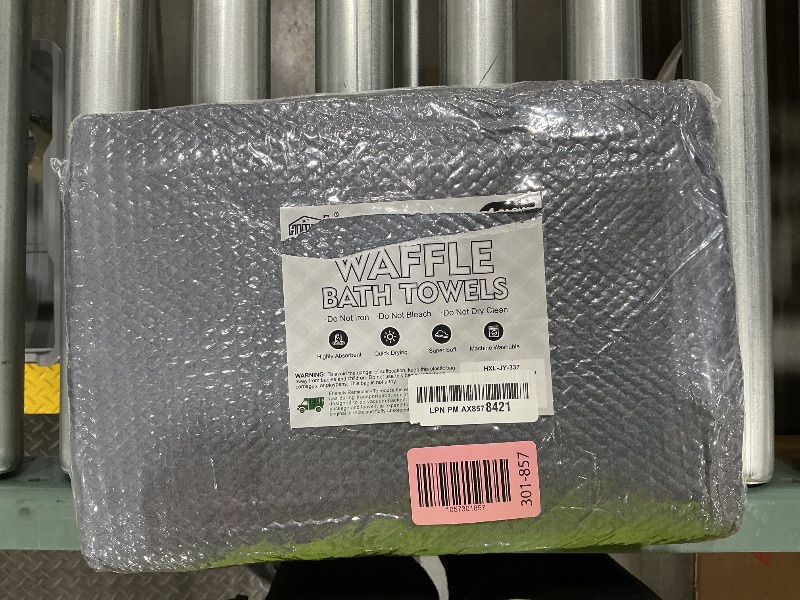 Photo 1 of *Factory sealed* HOMEXCEL Waffle Bath Towels Set 4 Pack, Premium Microfiber Bathroom Towels, Ultra Soft, Lightweight, Highly Absorbent and Quick Dry Towel for Bathroom, Gym, Shower, Hotel, and Spa, 27 x 54 Inch, Grey