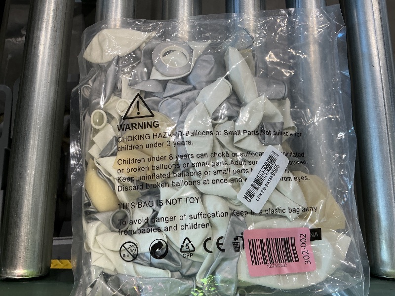 Photo 1 of 136pcs White and Silver Balloons Garland Arch Kit With Clear Balloons,18 12 10 5 Inch Party Latex Balloons for Birthday Wedding Anniversary Party Decorations