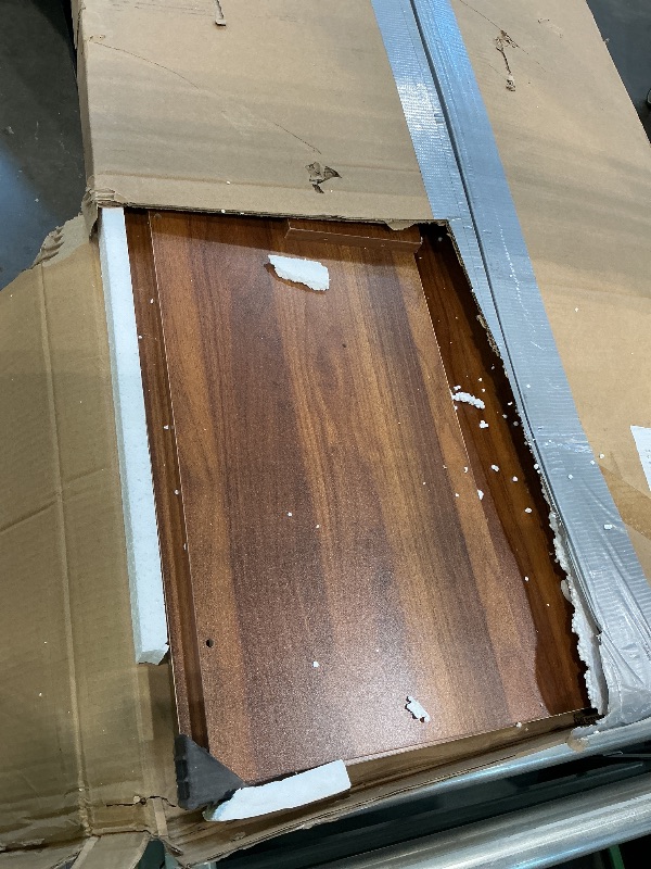 Photo 1 of 2-Tier Washer Dryer Countertop with 3" H Raised Edge, 54" W x 27.5" D Laundry Countertop Cover with Non-Slip Pad, Washer and Dryer Topper for All Front-loaded, Easy to Install(Walnut)