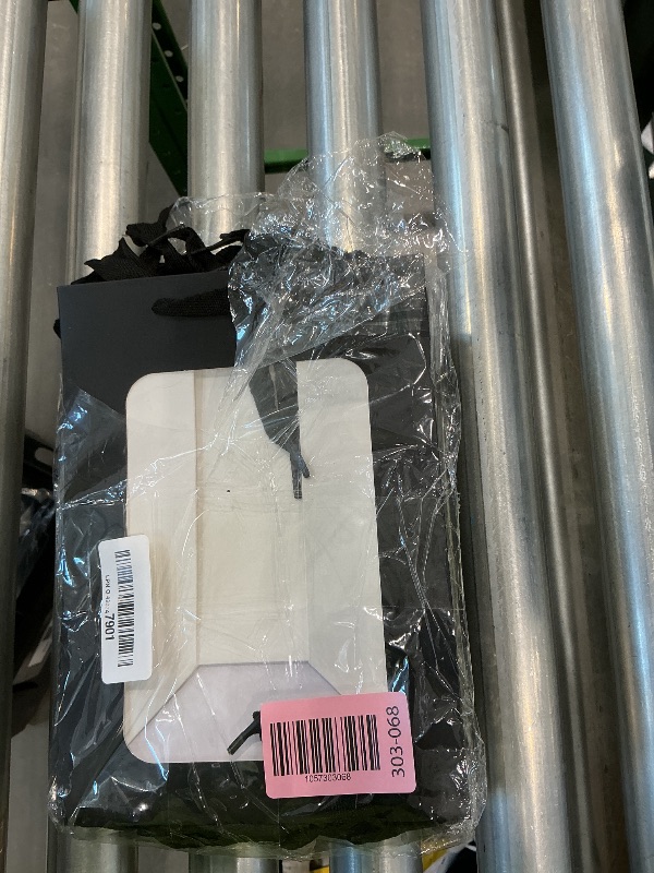 Photo 1 of 12 Pcs Black Kraft Paper Gift Bags with Transparent Window, 9.84"x7.0"x5.12" Kraft Shopping Bags with Handles for Bouquet Christmas Birthdays Festivals Party Weddings Wrapping