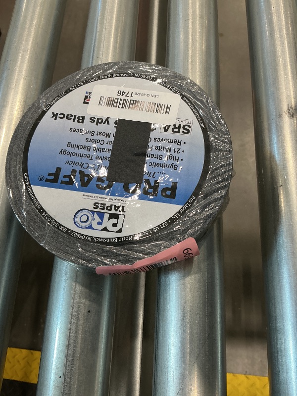 Photo 1 of 1" Width ProTapes Pro Gaff Premium Matte Cloth Gaffer's Tape With Rubber Adhesive, 11 mils Thick, 55 yds Length, Black (Pack of 1)