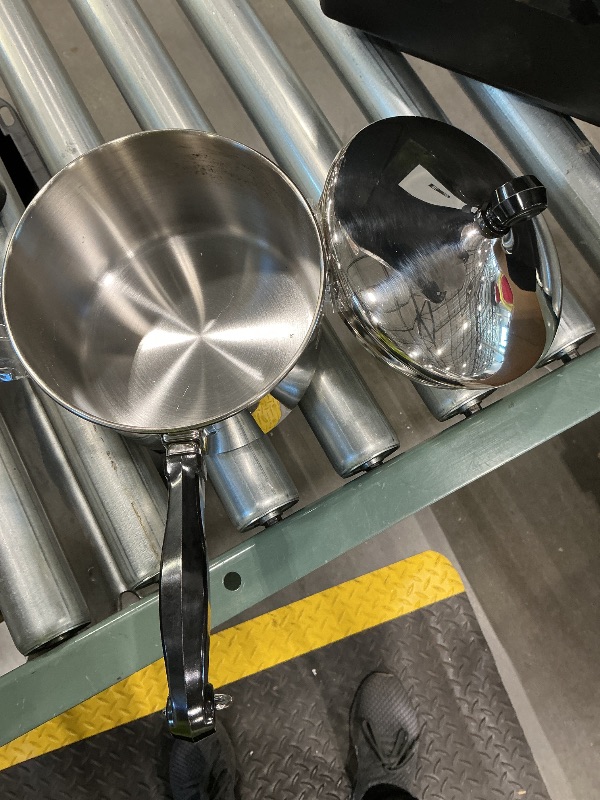 Photo 1 of ***SEE CLERK COMMENTS*** Farberware Classic Stainless Steel 2-Quart Mirror Satin Covered Saucepan, Silver
