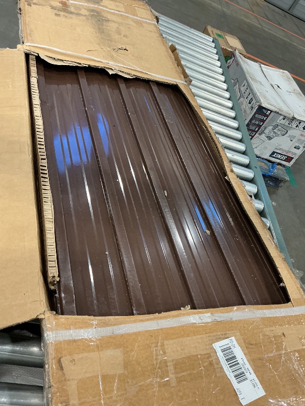 Photo 1 of *PARTIAL SET*
10x12 Ft Storage Shed Outdoor, XL Permanent Steel Building with Lockable Doors & 4 Air Vents for Backyard Garden Patio Lawn - White+Brown