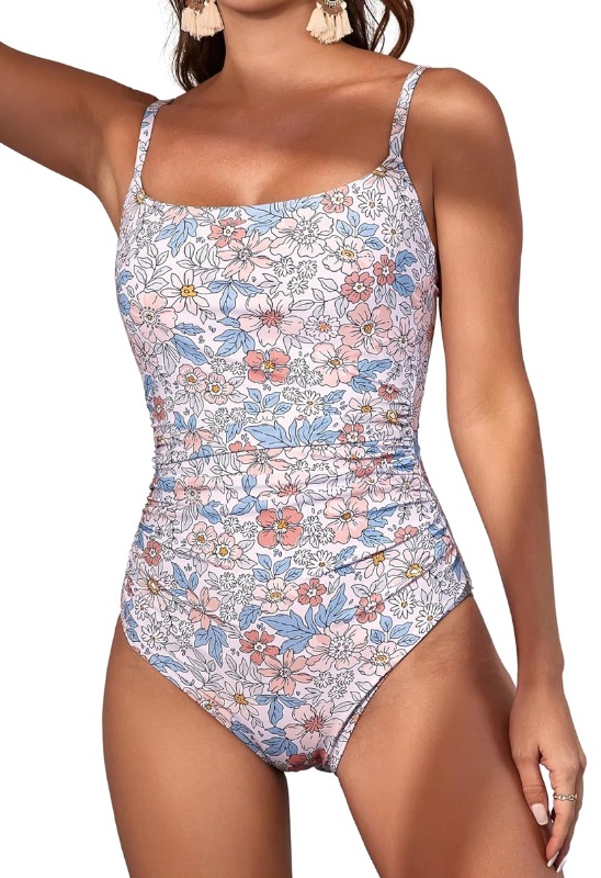 Photo 1 of ** SIMILAR IMAGE***Eomenie Women's One Piece Swimsuits Tummy Control Ruched Bathing Suit 1 Piece Swimwear M