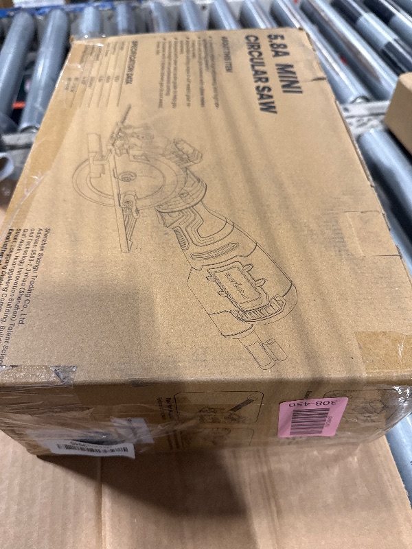 Photo 1 of ** DIRTY**Enventor Mini Circular Saw, 5.8A 4-1/2" Electric Circular Saws with 6 Saw Blades, Laser Guide, Max Cutting Depth 1-11/16"(90°), 1-1/8"(45°) for Soft Metal, Wood, Tile, Drywall, Plastic Cutting