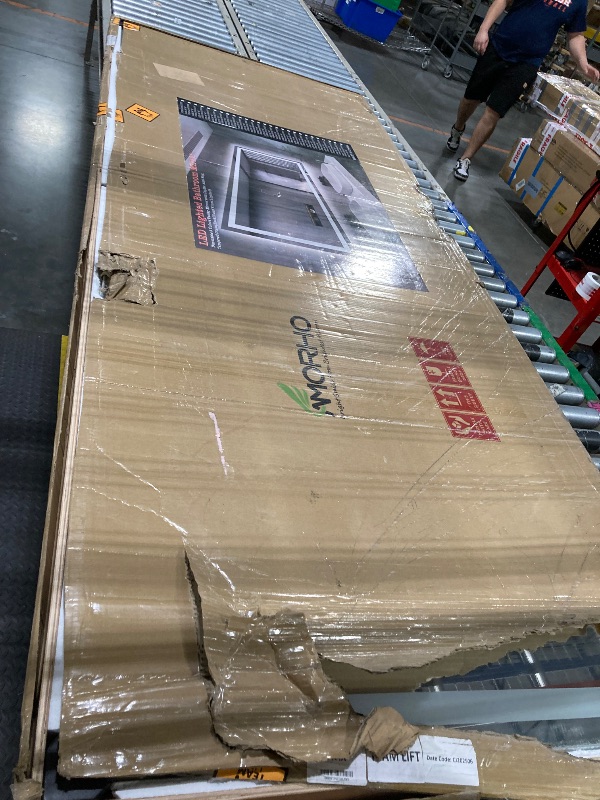 Photo 1 of **Box damaged** Amorho LED Bathroom Mirror 96" X36" with Front and Backlight, Large Dimmable Wall Mirrors with Anti-Fog, Shatter-Proof, Memory, 3 Colors, Double LED Vanity Mirror, ETL Listed