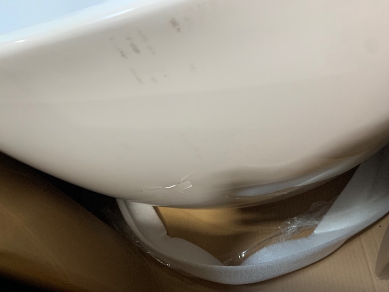 Photo 1 of ***HAS A SMALL CRACK ON THE SHORT SIDE *** WOODBRIDGE 72" Acrylic Freestanding Bathtub Contemporary Soaking White Tub with Brushed Nickel Overflow and Drain,B0059BN