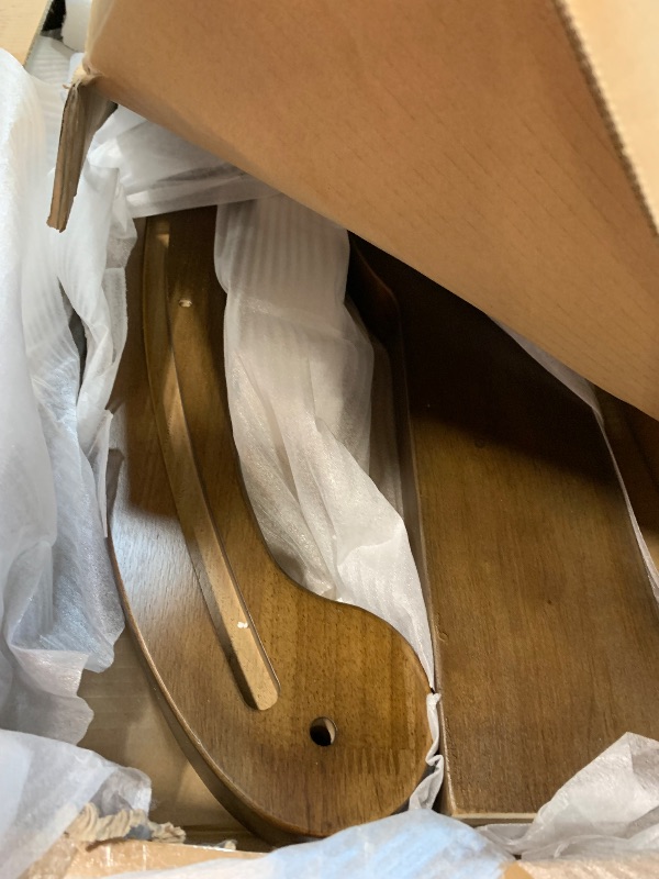 Photo 1 of ***HEADBOARD AND 2 LEGS ONLY IN BOX, BED FRAME NOT INCLUDED*** Signature Design by Ashley Flynnter Traditional Sleigh Headboard with Metal Accents ONLY, Queen, Light Brown