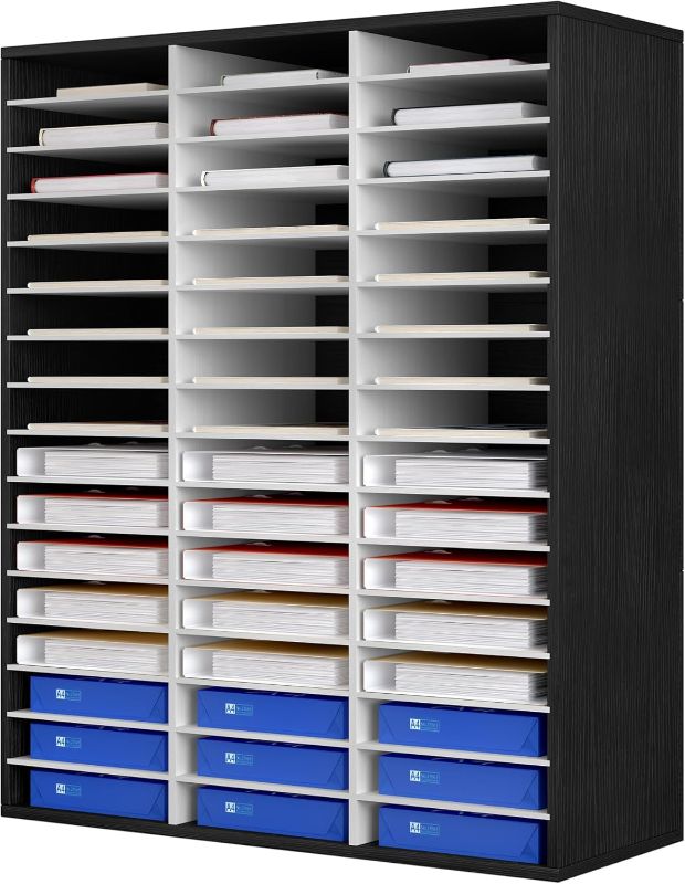 Photo 1 of ***STOCK IMAGE, ITEM/ COLOR MAY VARY,ITEM IS ALL WHITE***Wood Classroom Mailbox 48 Compartments Literature Organizer with Adjustable Shelves Paper Storage Cabinet Wooden Mail Sorter Organizer for Office Home School, White