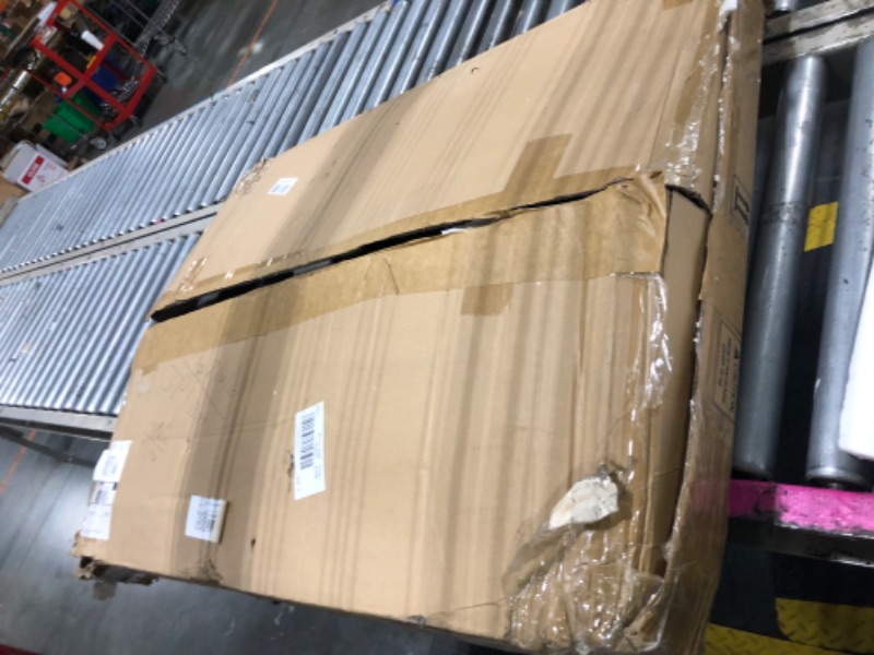 Photo 1 of ***BOX DAMAGED, POSSIBLE MISSING PARTS*** Tribesigns Coffee Table Square LED Coffee Table Engineered Wood Low Center Cocktail Tables for Living Room (Rustic Brown+Black)