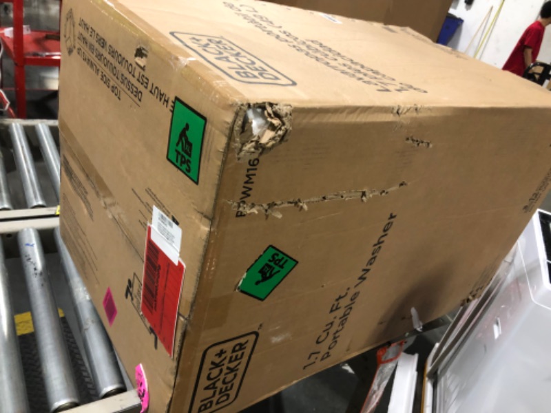 Photo 1 of ***MEDIUM SIZED DENT ON THE BACK*** BLACK+DECKER Small Portable Washer, Washing Machine for Household Use, Portable Washer 1.7 cu.Ft with 8 Cycles, Transparent Lid & LED Display