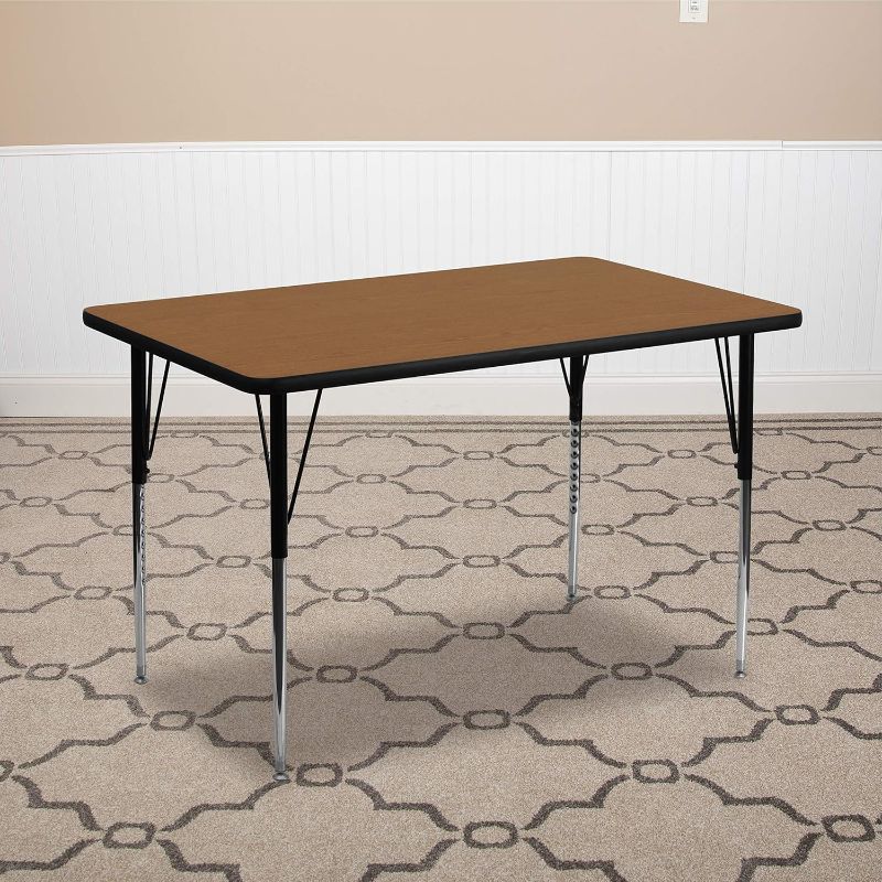 Photo 1 of **LEGS NOT INCLUDED******STOCK IMAGE, ITEM/ COLOR MAY VARY*** Flash Furniture 30''W x 72''L Rectangular Oak and Grey HP Laminate Activity Table - Standard Height Adjustable Legs