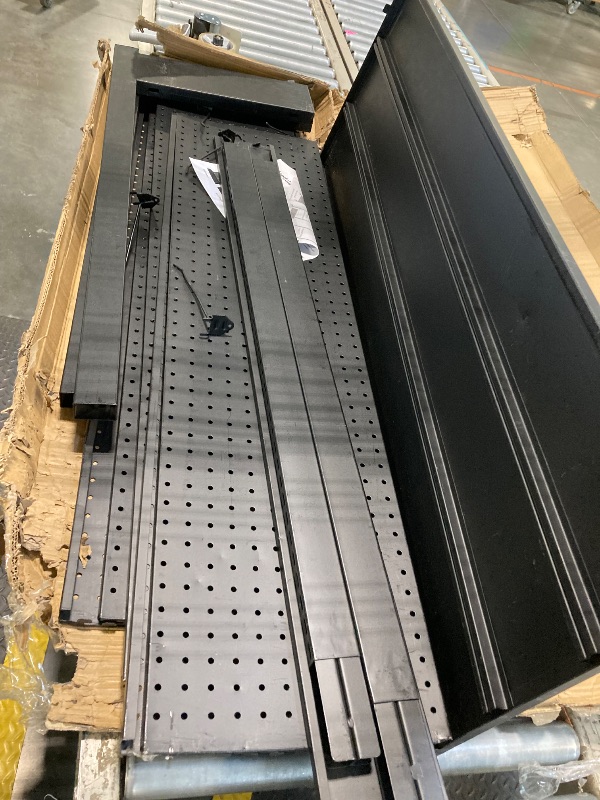 Photo 1 of ***MODERATE DAMAGE, MISSING SOME HOOKS AND POSSIBLY OTHER PARTS** Eastern Tree Pegboard Display Stand, 4x6.5 Feet Gondola Retail Shelving Wall Display for Convenient Grocery Office Supply or Retail Stores, Standing Peg Board Display Rack with 30 Hooks