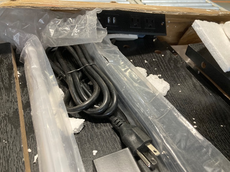 Photo 1 of ***STOCK IMAGE, ITEM/ COLOR MAY VARY, ONE PANEL HAS A BROKEN CORNER, POSSIBLE MISSING PIECES***GarveeHome Kitchen Island with Storage 42" - Heavy Duty Kitchen Cart, Mobile Kitchen Island with 2-Tier Shelves & 5 Hooks, Solid Wood Countertop for Small Space