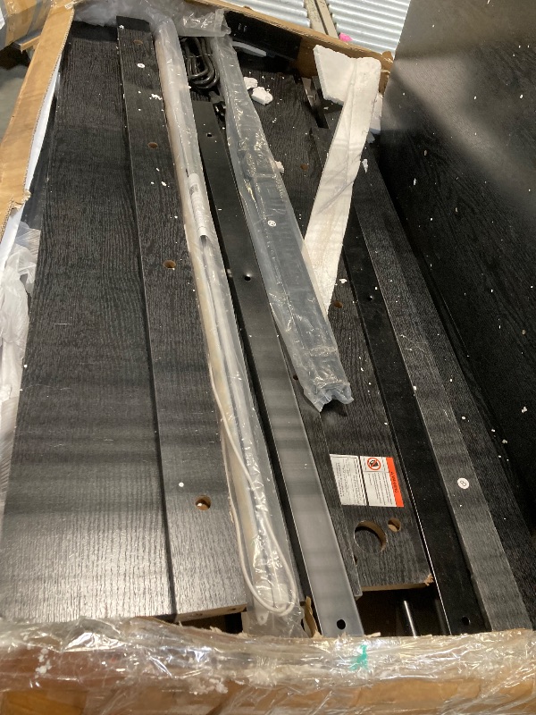 Photo 1 of ***STOCK IMAGE, ITEM/ COLOR MAY VARY, ONE PANEL HAS A BROKEN CORNER, POSSIBLE MISSING PIECES***GarveeHome Kitchen Island with Storage 42" - Heavy Duty Kitchen Cart, Mobile Kitchen Island with 2-Tier Shelves & 5 Hooks, Solid Wood Countertop for Small Space