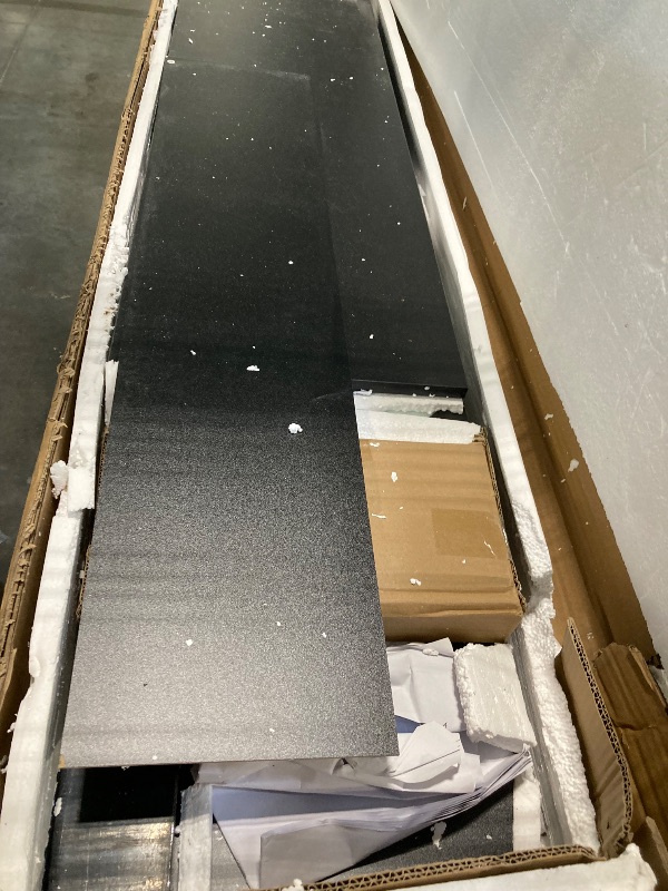 Photo 1 of ****POSSIBLE MISSING PARTS *** CFTEL Black TV Stand, 60 65 70 75 inch Wood TV Stand, High Glossy Entertainment Center with Large Drawers ? Glass Display Shelf, LED Modern Media Gaming Cabinet TV Console for Livingroom, Bedroom