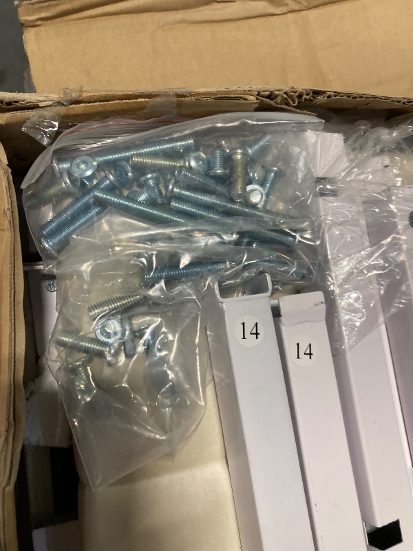 Photo 1 of ***POSSIBLE MISSING PARTS**** Novilla Queen Bed Frame with Piano Keys Headboard and Footboard, Metal Platform Bed Frames Queen Size, No Box Spring Needed, Easy Assembly, Steel Slats Support, Velvet White