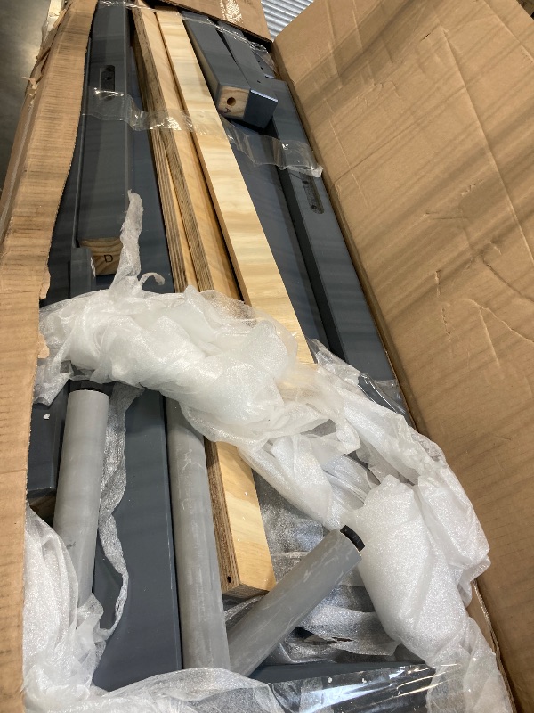 Photo 1 of ***POSSIBLE MISSING PARTS*** DHP Brady Wood Bunk Bed Frame, Twin over Full, Grey