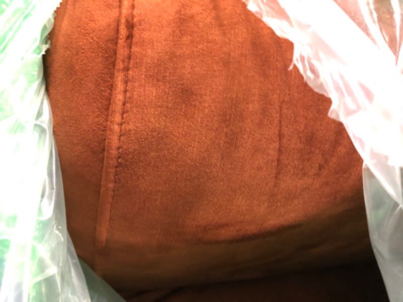 Photo 1 of ***MISSING MIDDLE, RIGHT AND FOOT REST *** Acanva Luxury Modern Tight Curved Back Velvet Sofa, Minimalist Style Comfy Couch for Living Room Apartment, 4 Seater Modular Sectional, Tangerine