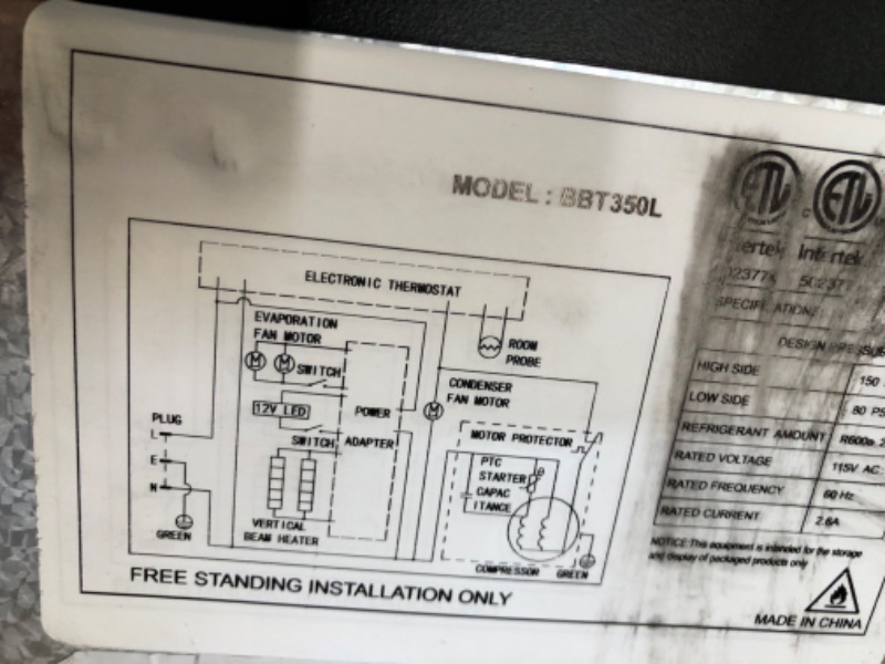 Photo 1 of ***SELLING FOR PARTS*** Bluelinecool Back Bar Cooler with 3 Glass Doors, 11.5 cu.ft Under Counter Beverage Refrigerator, Mini Fridge Cooler with LED Lighting for Soda Drinks, Beer, Wine