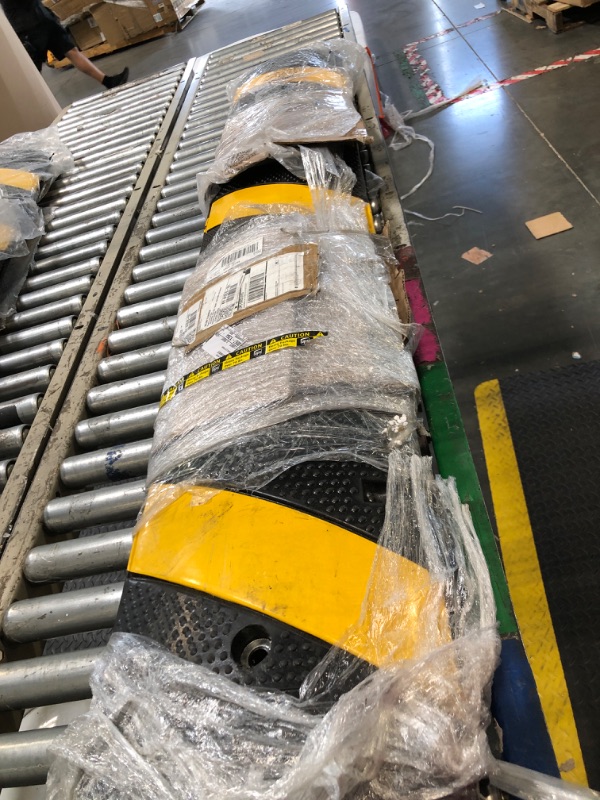 Photo 1 of ***MISSING SCREWS*** 6Feet Rubber Speed Bump, 72" x 12" x 2" Heavy Duty Speed Bump Cable Protector Ramp for Driveway, Road Parking, Garage, Parking Lot, Warehouse(2 Packs)