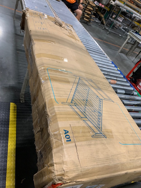 Photo 1 of ***ONE OF THE WOODEN PLANKS IS CRACKED*** LINSY Wood Queen Bed Frame with Headboard, Farmhouse Bed Frame Queen Size with High Footboard, Wood Bed Fast Assembly, Noise-Free, No Box Spring Needed - Grey