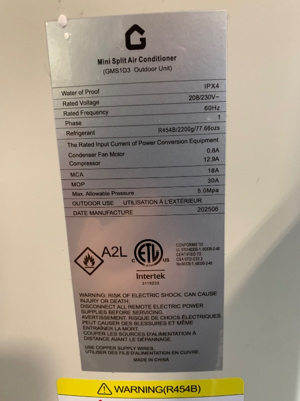 Photo 1 of ****ONLY OUTDOOR UNIT IN BOX, MISSING WIRES, AND CONTROLS UNABLE TO TEST*** 28K 3 Zone Mini Split Air Conditioner and Heater, 20 SEER2 208-230V 12000 BTU Wifi Mini Split AC/Heating System Multi Zone, Ductless, Wall Unit, with Installation Kits