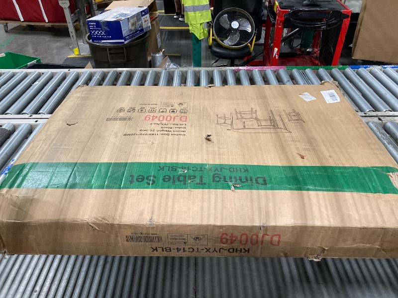 Photo 1 of *****MINOR SCRATCHES, POSSIBLY MISSING PARTS***** VECELO Kitchen Table and Chairs for 4, Dining Room Set with Chairs/Stools, Heavy-Duty Metal Frame with Wooden Tabletop for Small Spaces, Easy Assembly, Classic Black