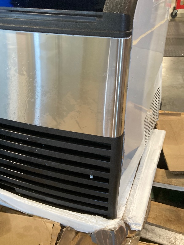 Photo 1 of *****MAJOR DENTS, FRONT PANEL COMES OFF, BROKEN DOOR, KOKEBREN Commercial Ice Maker Machine 440lbs/24H, Stainless Steel Ice Machine w/ 88lbs Large Ice Storage Capacity, LED & Self-Clean Freestanding Ice Maker(6 * 18 Ice Cube)