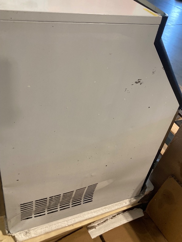 Photo 1 of *****MAJOR DENTS, FRONT PANEL COMES OFF, BROKEN DOOR, KOKEBREN Commercial Ice Maker Machine 440lbs/24H, Stainless Steel Ice Machine w/ 88lbs Large Ice Storage Capacity, LED & Self-Clean Freestanding Ice Maker(6 * 18 Ice Cube)