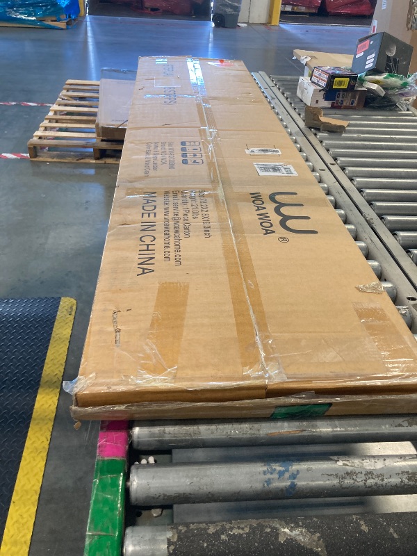 Photo 1 of ***MINOR DAMAGE***WOA WOA Step Ladder 6 Step Folding, Foldable Tall Ladder with Handrail, Aluminum Stepladder for High Ceilings, Lightweight, Deep Pedals, Anti-Slip Feet, Capacity 300 lbs - Black & Wood Grain