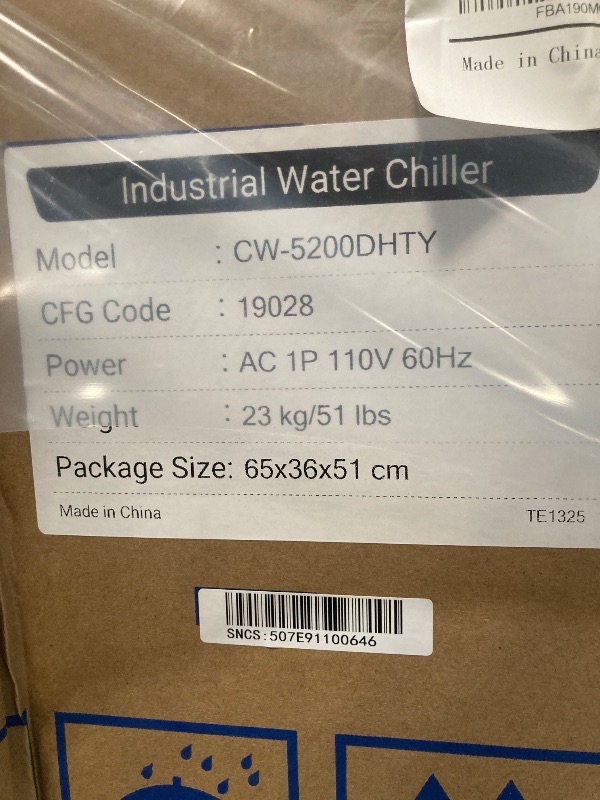 Photo 1 of ****FACTORY SEALED***Cloudray Water Chiller CW-5200 6L for CO2 Laser Engraver & Cutting, Cold Plunge Chiller, Laser Chiller, Industrial Water Cooler