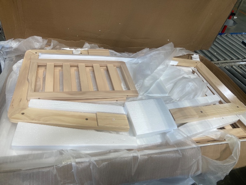 Photo 1 of ****POSSIBLY MISSING PARTS*** Dream On Me Fisher-Price Iris 4-in-1 Convertible Full-Size Baby Crib in Vintage White Oak, GreenGuard Gold & JPMA, Sustainable Pinewood, Converts to Day & Toddler Bed with Guard Rails & Kids Sofa