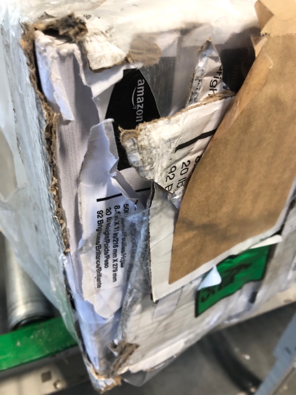 Photo 1 of ****ONE OF THE BOTTOM REAM IS OPENED AND SLIGHTLY DIRTY***Amazon Basics Multipurpose Copy Printer Paper, 20 lb, 8.5 x 11 Inches, 10 Reams (5,000 Sheets), 92 Bright, White