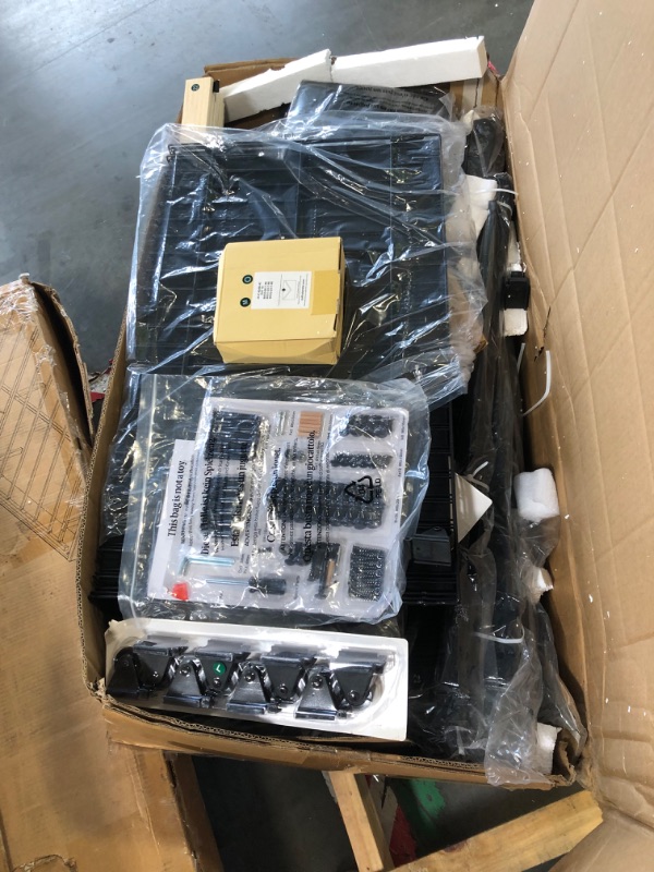 Photo 1 of ***POSSIBLY MISSING PARTS***Rolanstar Twin Size Bed Frame with LED Lights and Charging Station, Upholstered Bed Storage Headboard & Drawers, Heavy Duty Wood Slats, Easy Assembly