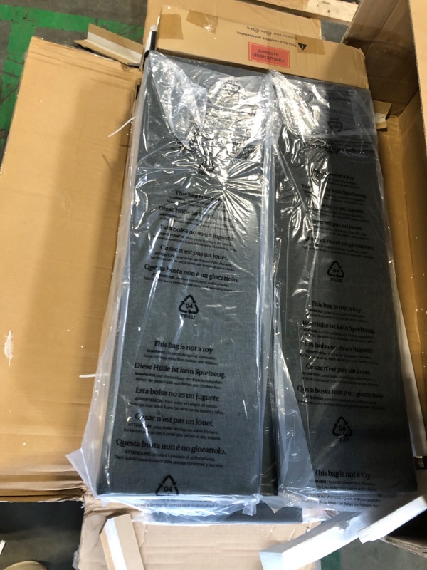 Photo 1 of ***POSSIBLY MISSING PARTS***Rolanstar Twin Size Bed Frame with LED Lights and Charging Station, Upholstered Bed Storage Headboard & Drawers, Heavy Duty Wood Slats, Easy Assembly