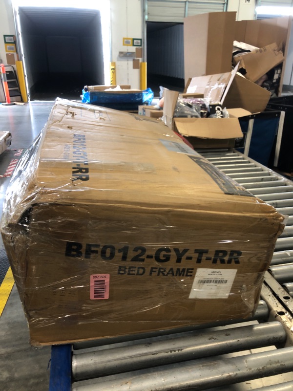 Photo 1 of ***POSSIBLY MISSING PARTS***Rolanstar Twin Size Bed Frame with LED Lights and Charging Station, Upholstered Bed Storage Headboard & Drawers, Heavy Duty Wood Slats, Easy Assembly