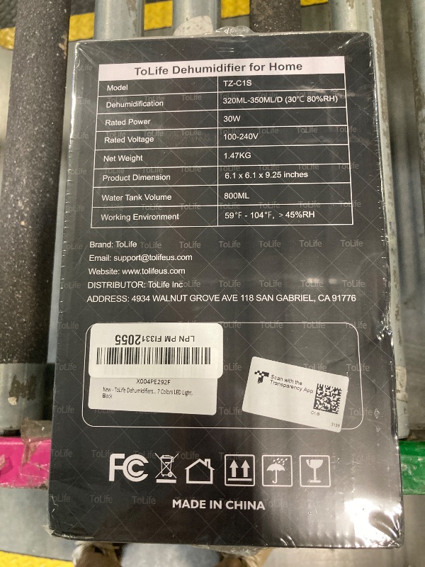 Photo 1 of ****FACTORY SEALED*** ToLife Dehumidifiers for Home 30 OZ Water Tank with Auto-Off 500 sq.ft Portable Small Dehumidifier for Bathroom Bedroom RV Closet Room 7 Colors LED Light, Black
