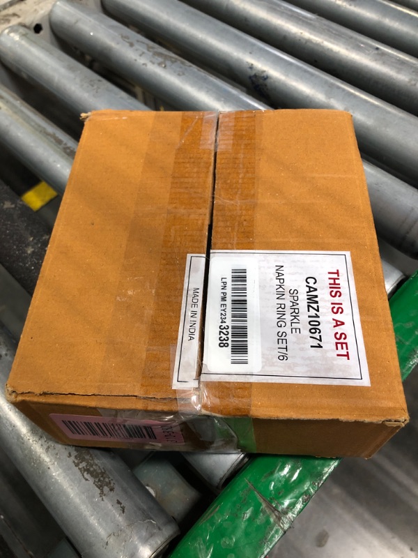 Photo 1 of ****PARTIAL SET, SET OF 5***DII Christmas Thanksgiving Holiday Tabletop Décor Collection Decorative Napkin Ring Holder Set, 1.5" Diameter, Gold Beaded Sparkle, 6 Piece