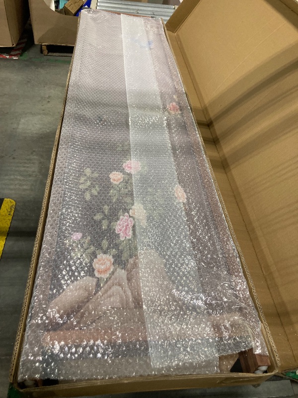 Photo 1 of ****MINOR DAMAGE AT THE BOTTOM OF THE PANELS****Furnnylane 4 Panel Room Divider Screen,Double Faced Blackout Panel Divider Folding Panel Screen Divider for Room Separation,Plums and Birds,67" H x 63" W