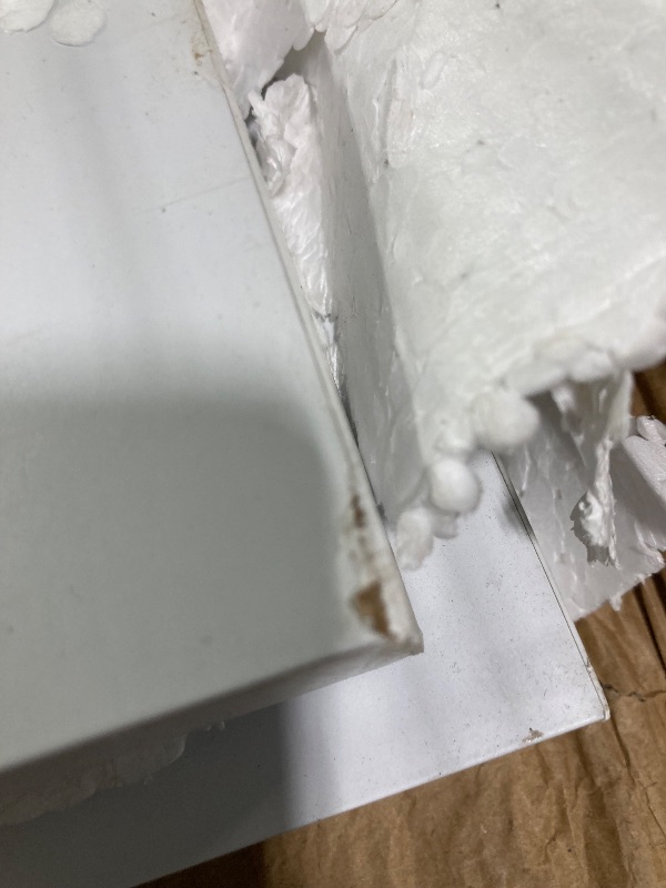 Photo 1 of ****MINOR DAMAGE ON ONE OF THE DOORS, MINOR CHIPPED BOTTOM SIDE****42in x 84in, Double 21in×84in Barn Door with Hardware & Handle Included,Pre-Assembled Doors, 5 Panels,Pine Wood MDF Board & Waterproof White PVC Covered, Door is Assemblede