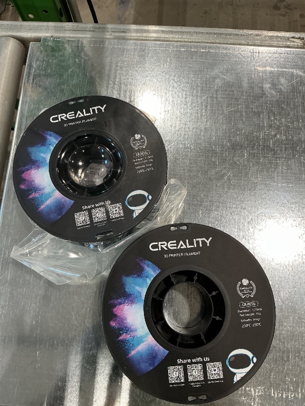 Photo 1 of ***See Notes***Official Creality PETG 3D Printer Filament 1.75mm 2KG (4.4lbs), High Precision, Strong Toughness, Odorless, Better Flow, Moistureproof 3D Printing CR PETG Filament, Black+White