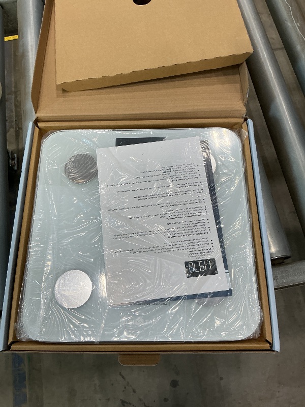 Photo 1 of *Needs batteries* Runstar Smart Scale for Body Weight and Fat Percentage, High Accuracy Digital Bathroom Scale FSA&HSA Eligible with LCD Display for BMI 13 Body Composition Analyzer Sync with Fitness App - White