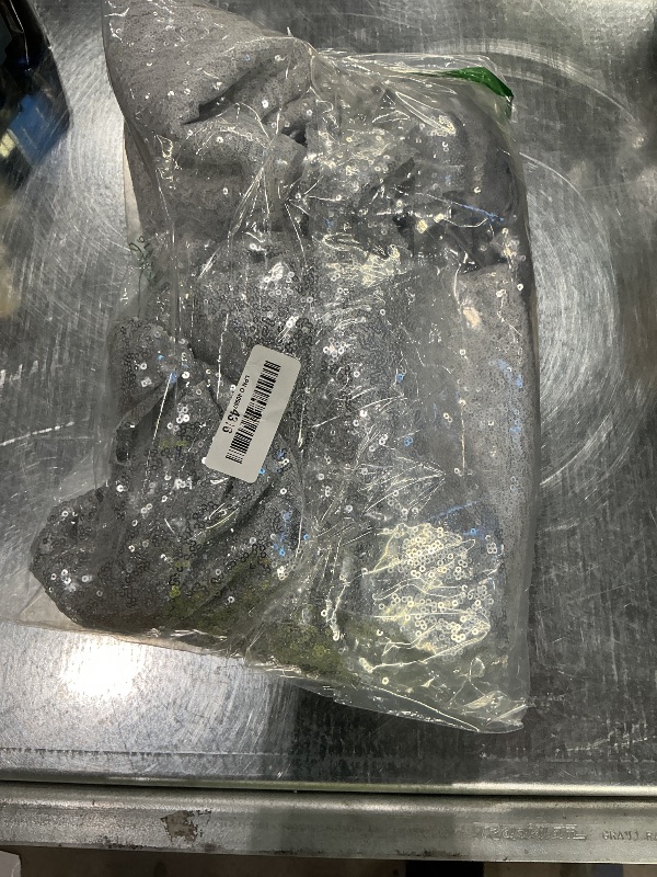 Photo 1 of 2×8FT-2PCS Silver Sequin Backdrop Curtains Panels, Photography Backdrop Glitter Fabric Background for Christmas Wedding Party Decor