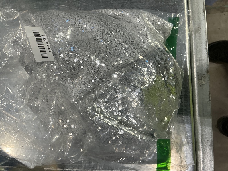 Photo 1 of 2×8FT-2PCS Silver Sequin Backdrop Curtains Panels, Photography Backdrop Glitter Fabric Background for Christmas Wedding Party Decor