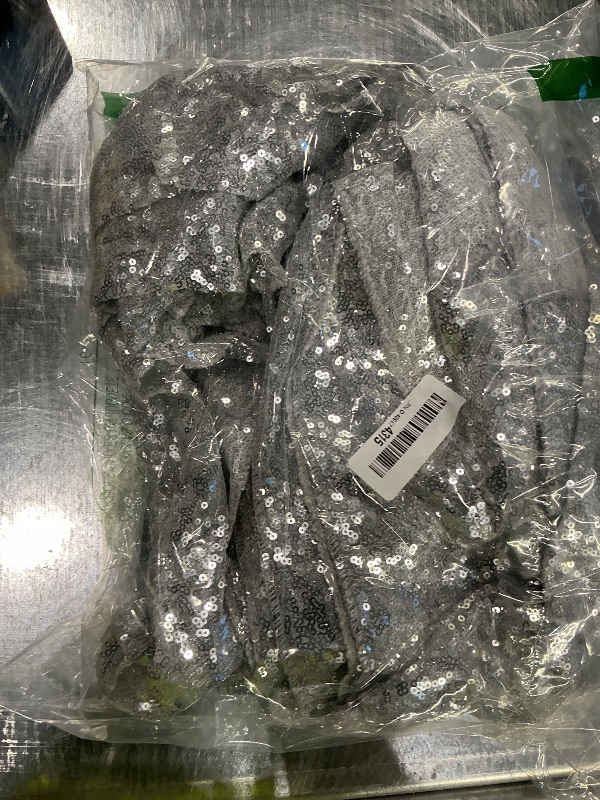 Photo 1 of 2×8FT-2PCS Silver Sequin Backdrop Curtains Panels, Photography Backdrop Glitter Fabric Background for Christmas Wedding Party Decor